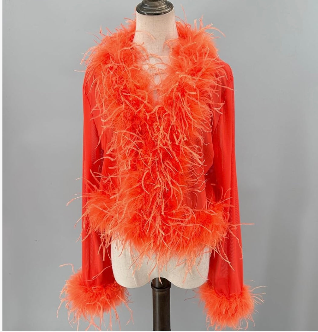 APF Feather top (Black and Orange) small-3x