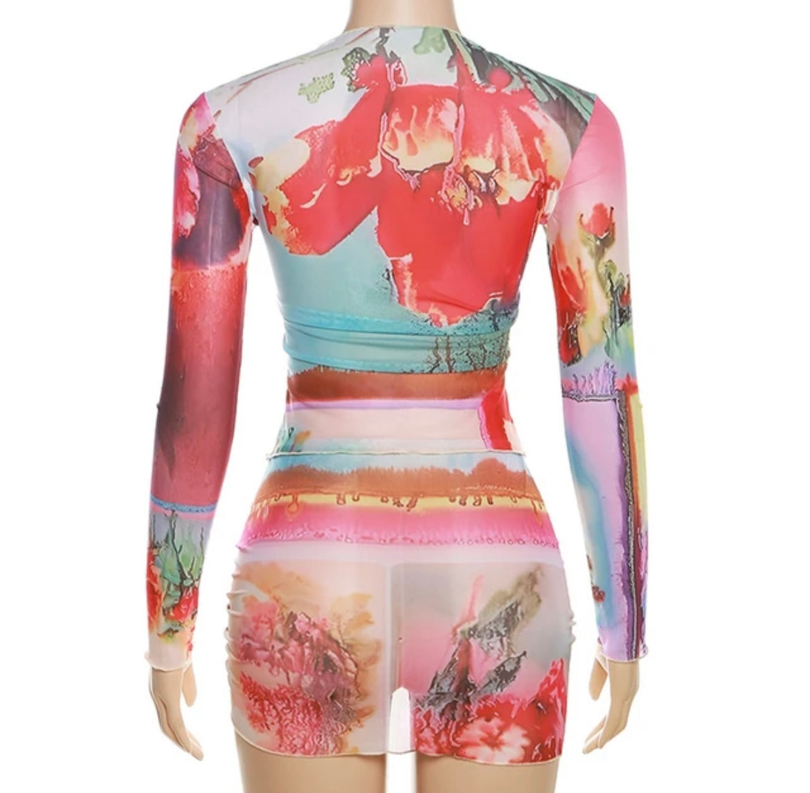 China Doll 2 pc Skirt set (Green and Red) Small-3x