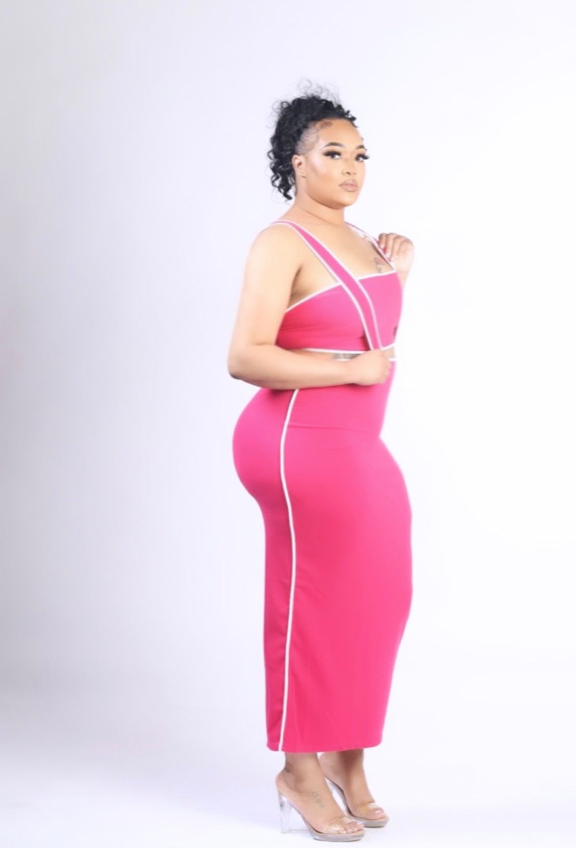 Overall skirt (Pink, Black and Green) Small-2x