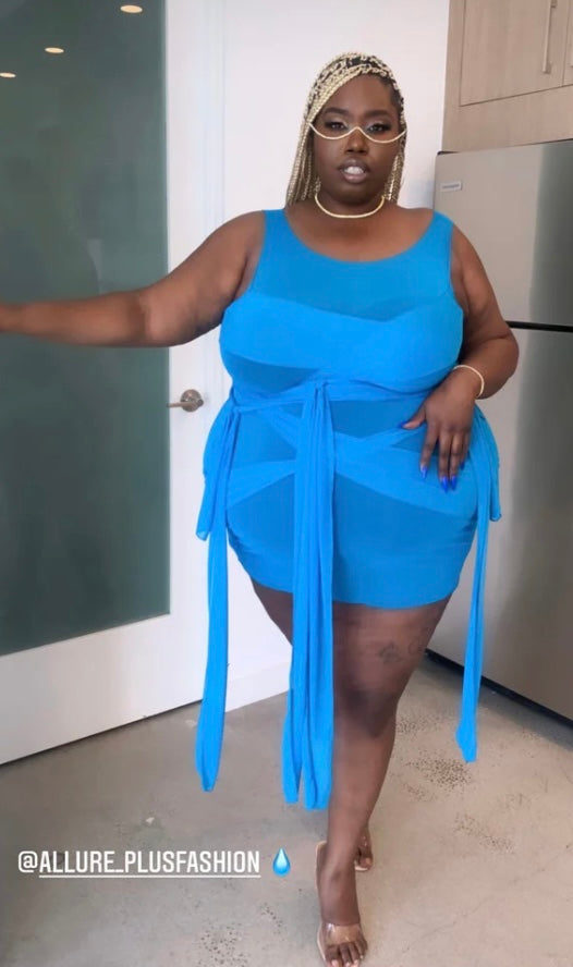 See through rope dress (Orange, Mint, White, Black and Blue) Small-4X