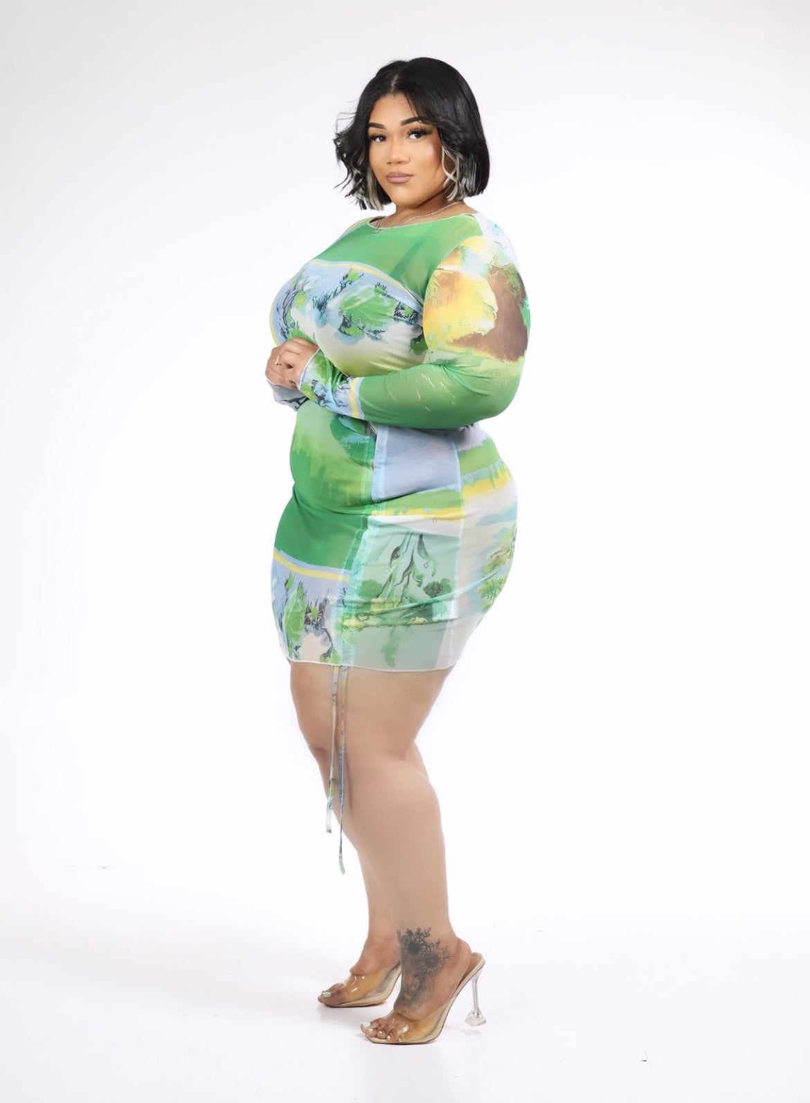 China Doll 2 pc Skirt set (Green and Red) Small-3x