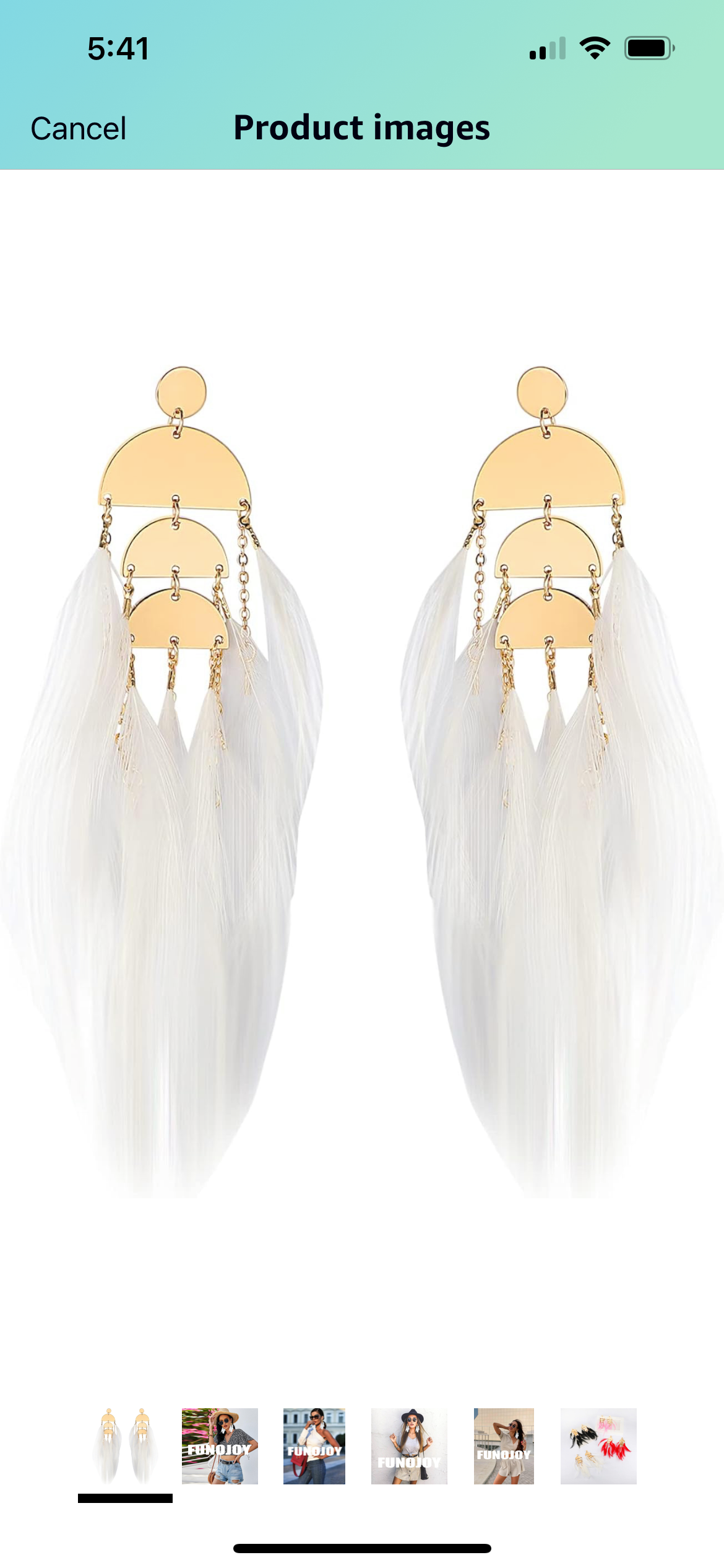 Ruffle crochet dress (Brown, Blue, Orange and Green), Feather Purse(White, Pink and Blue) and Feather earrings.