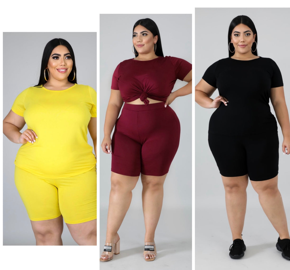 Shorts 2 pc set (Royal Blue,Yellow, Wine and Black) Small-2x