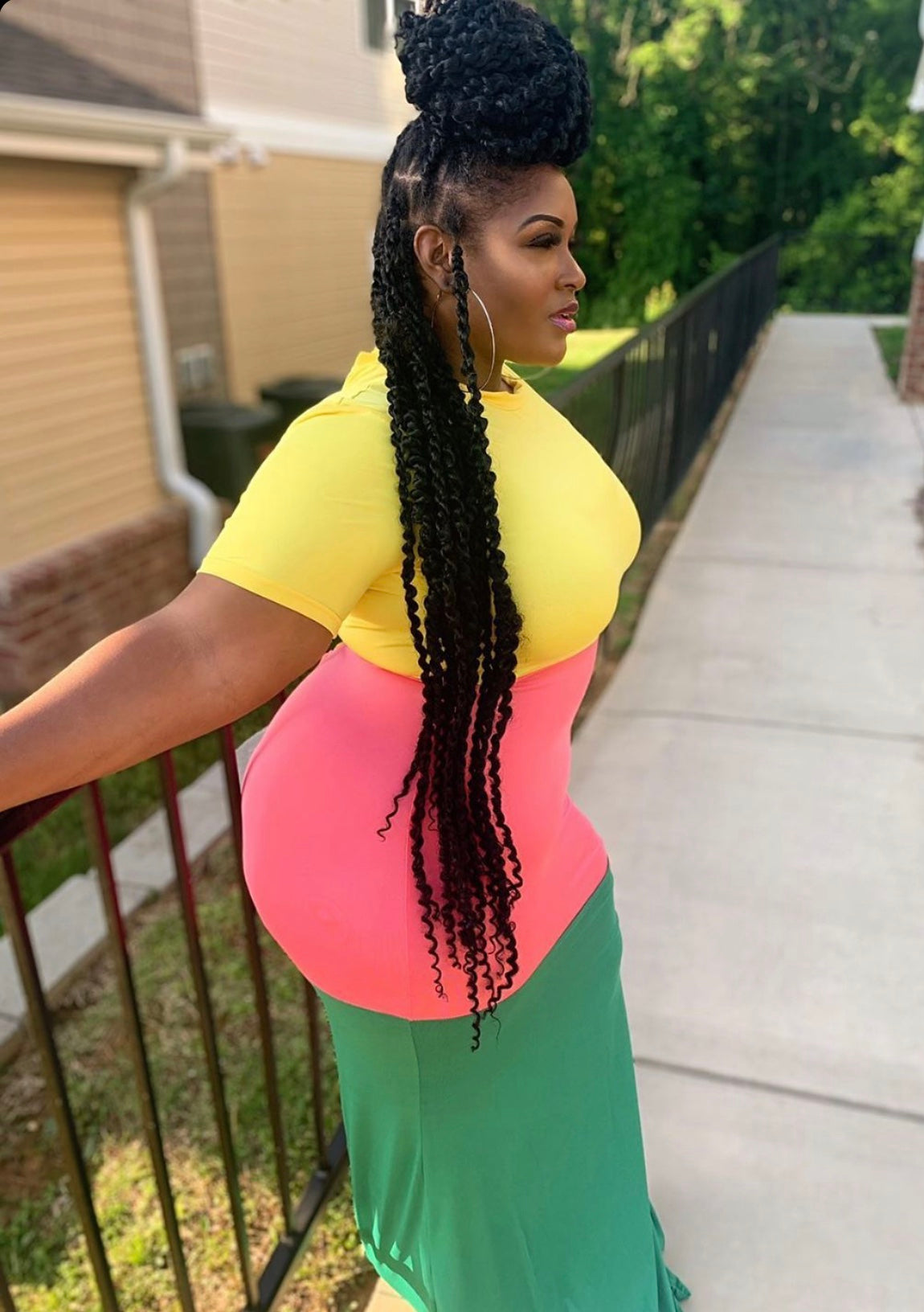 Colorblock maxi dress (Rainbow) Small-2x