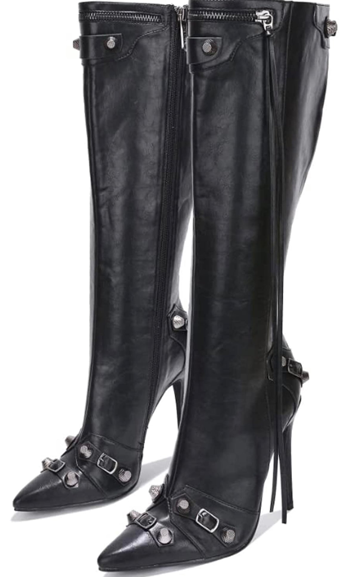 Pointed boots (Size 6-11) White, Black and Lime
