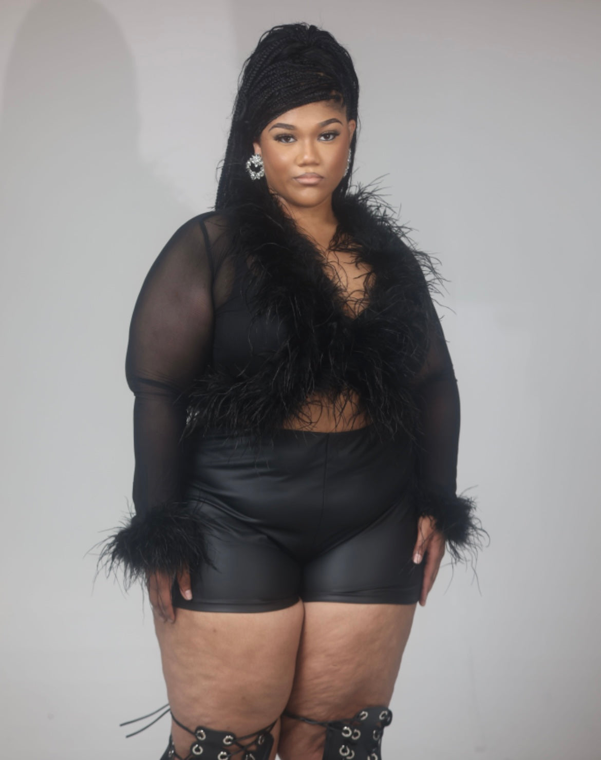 APF Feather top (Black and Orange) small-3x