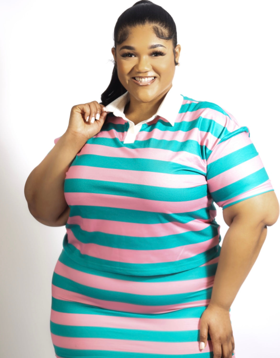 APF 2 pc stripe skirt set