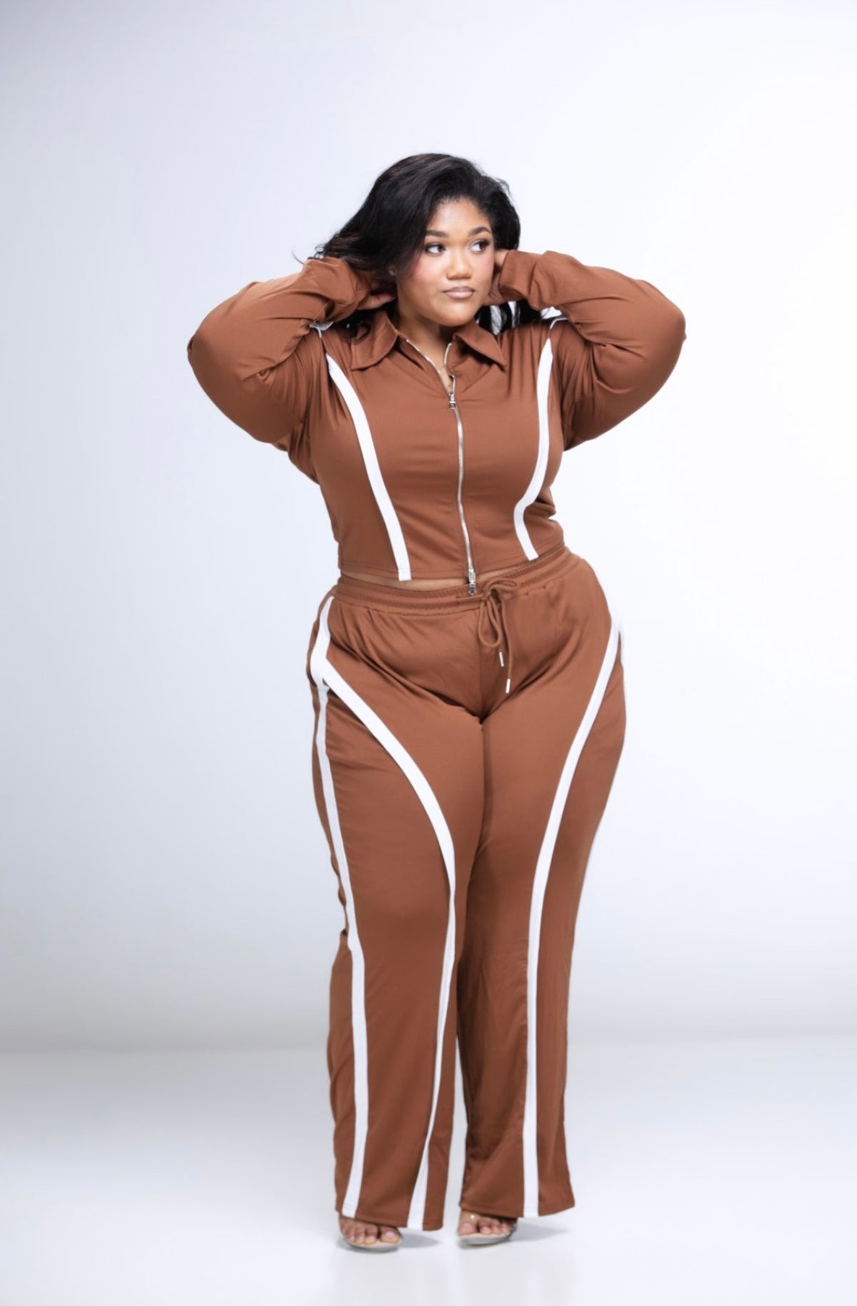 APF 2 pc tracksuit (Brown, Black and Royal Blue)