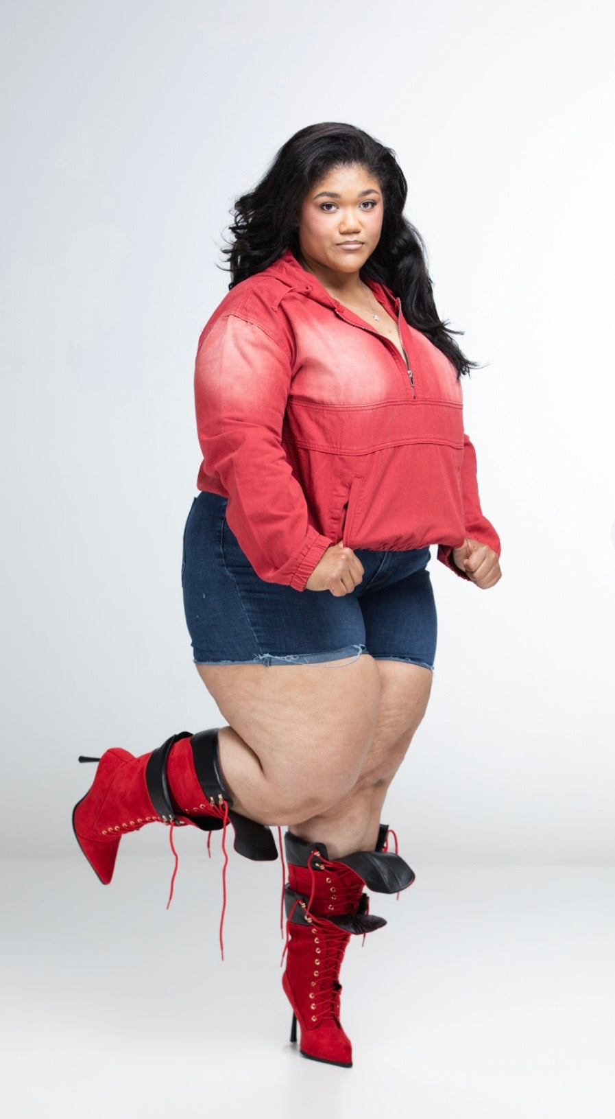 APF Red Layered boots (Wide Calf friendly) & Red Hoodie (Sold Separately)