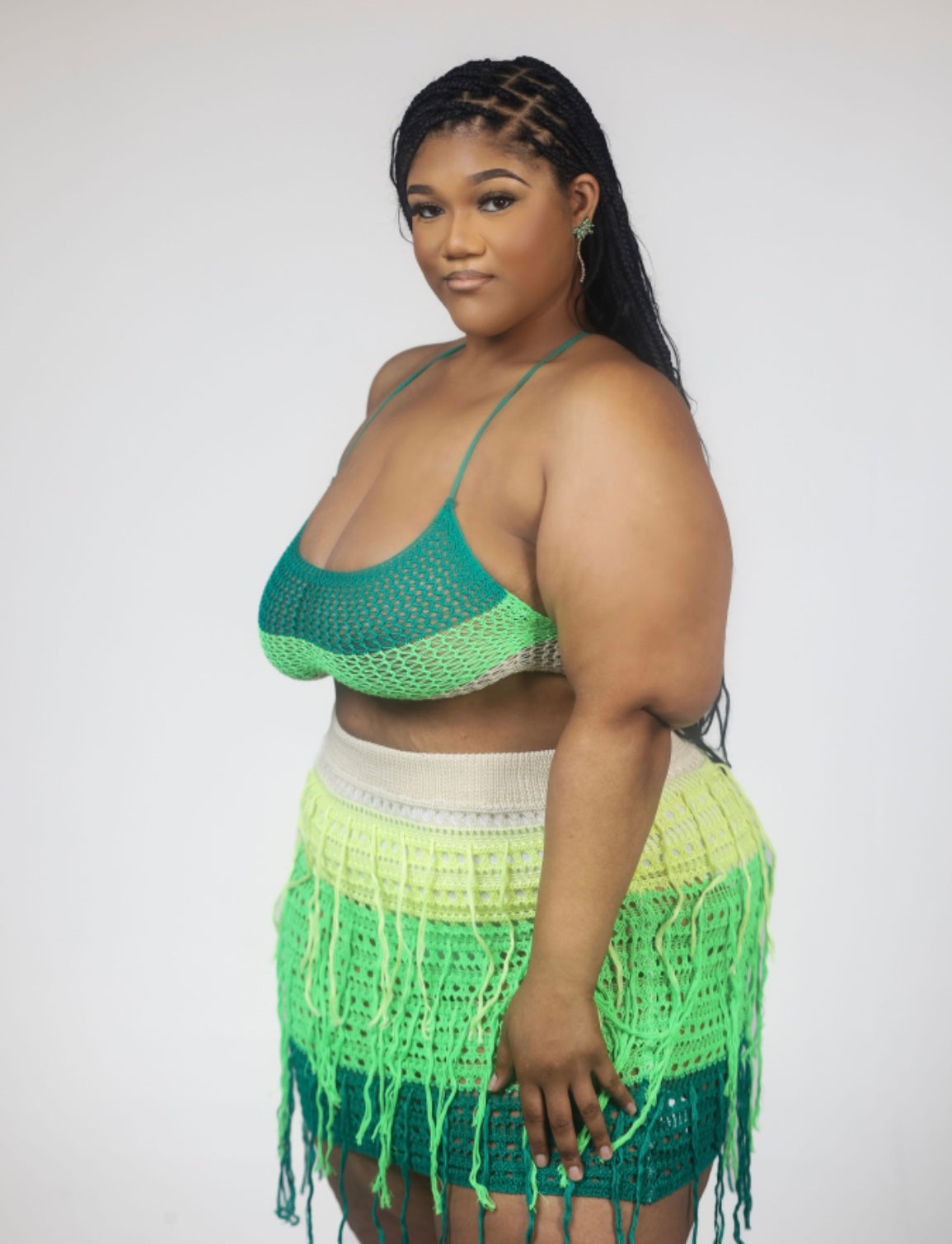 APF Fringe of love green 2 pc set(XL-3x)