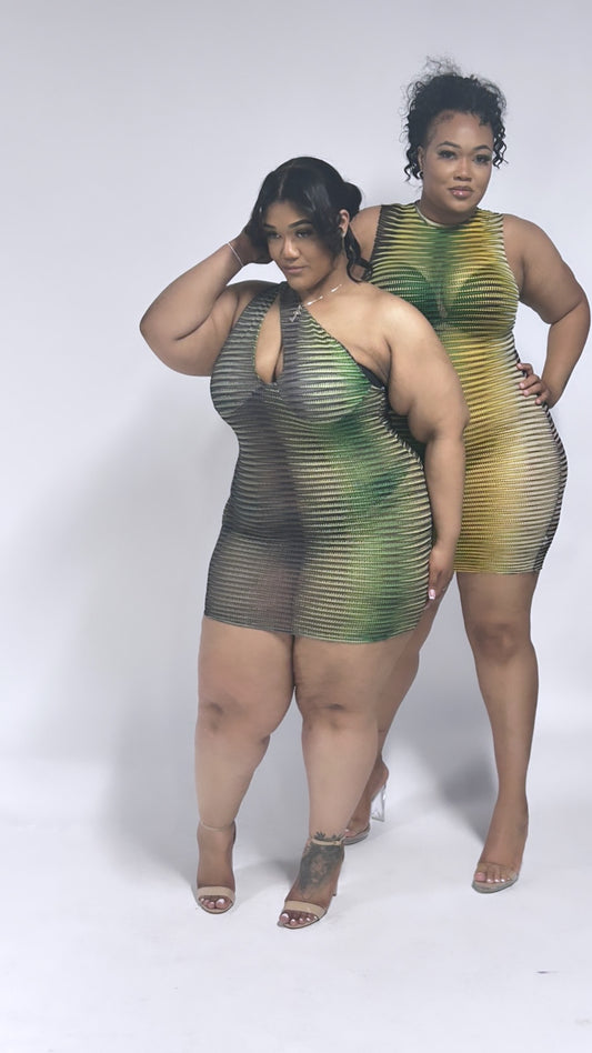 Line me up dress (Cross dress, mock neck dress)