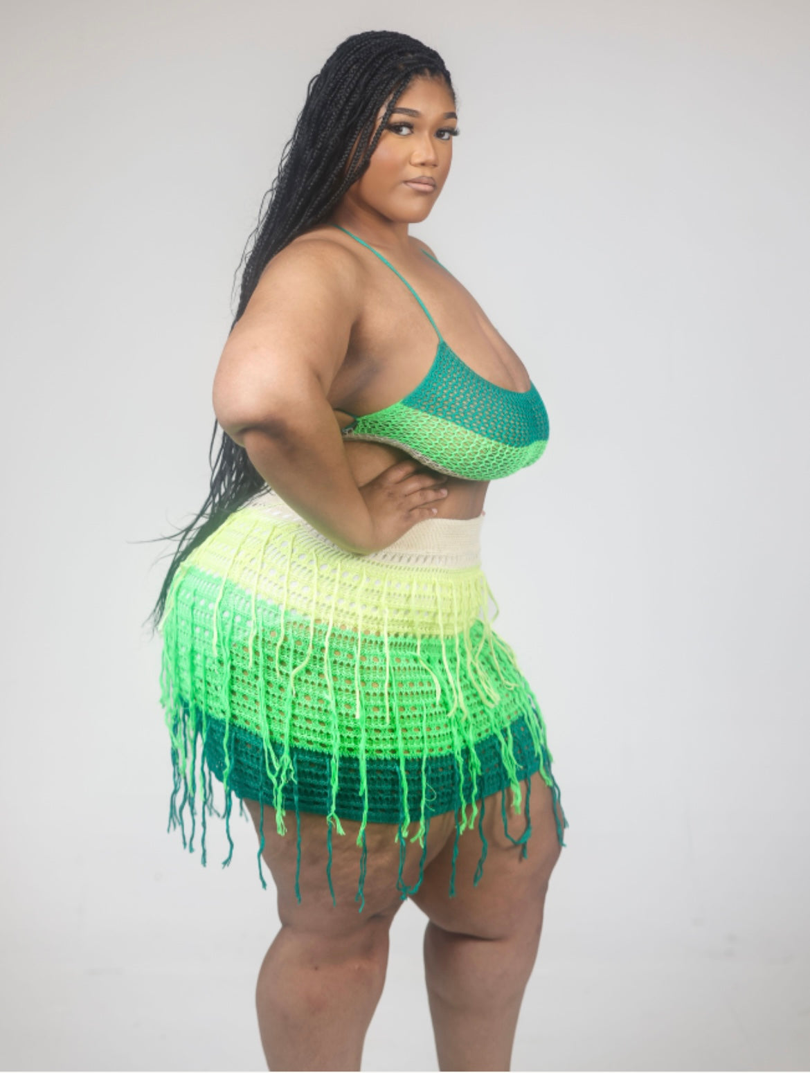 APF Fringe of love green 2 pc set(XL-3x)