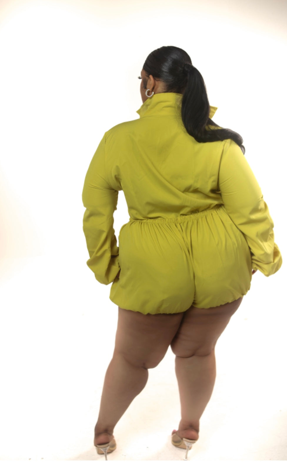 1 pc puffer short romper Small-3X( Neon and Army Green)