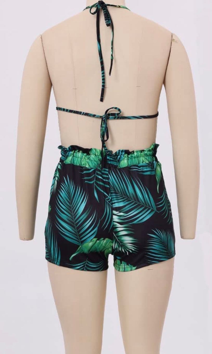 3 pc Shorts set (Green/Black or White and Pink) Small-2x