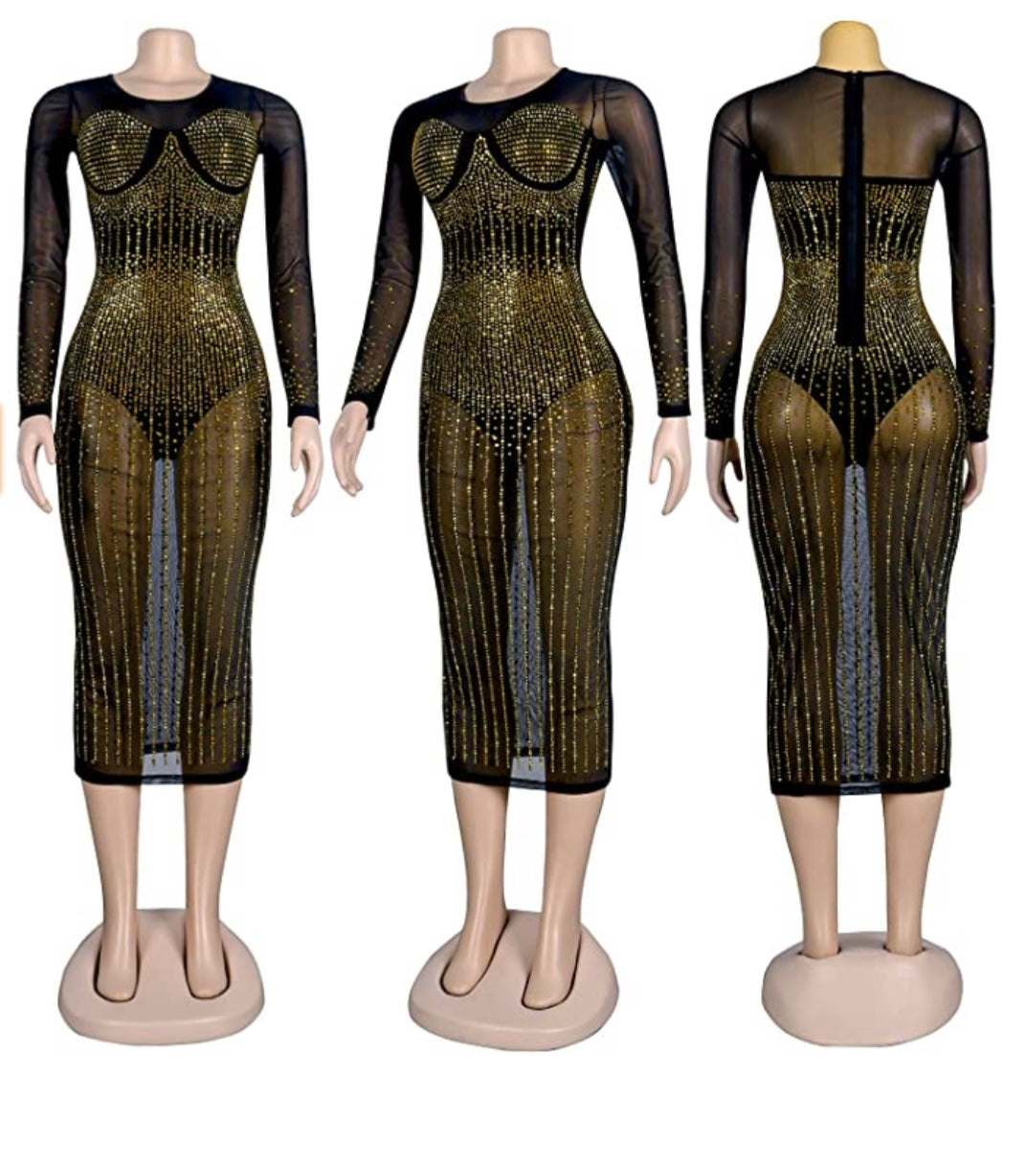 Sparkle in love dress (Black/Gold and White/Sliver) Small-3x