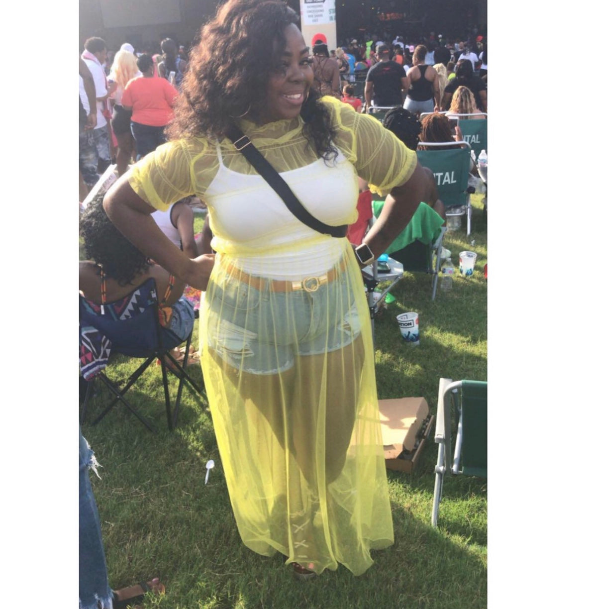Sheer me up dress (Yellow, Neon, Pink and Black) Small-3x