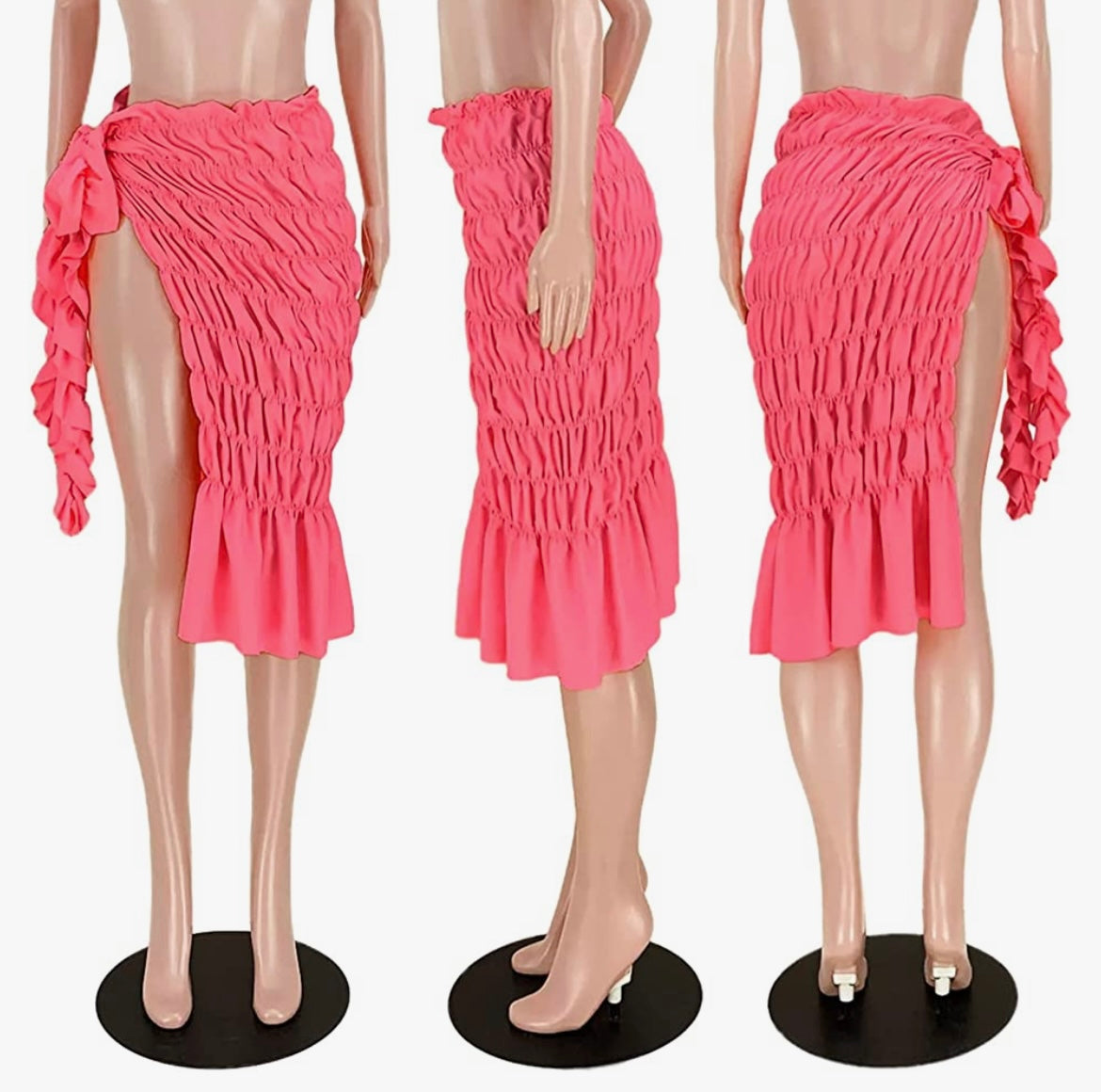 Ruffle me skirt (Small-3x) Tropical, Pink, Green, Orange